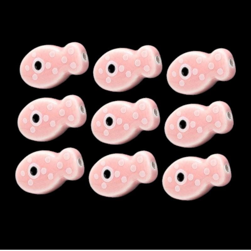 Polka Dot Ceramic Fish Beads | Playful Jewelry Making.
