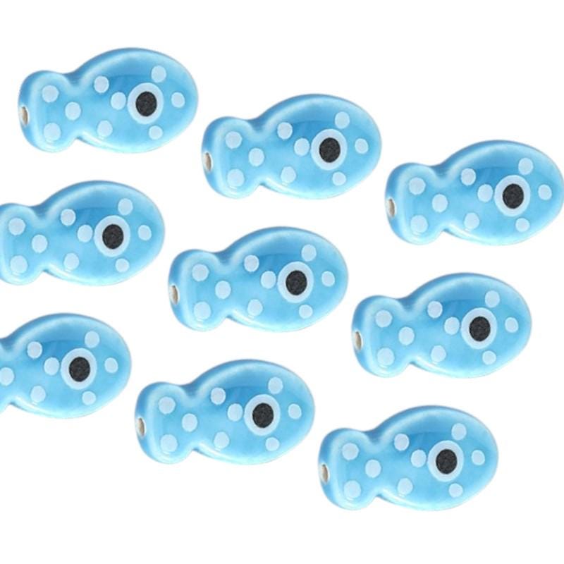 Polka Dot Ceramic Fish Beads | Playful Jewelry Making.
