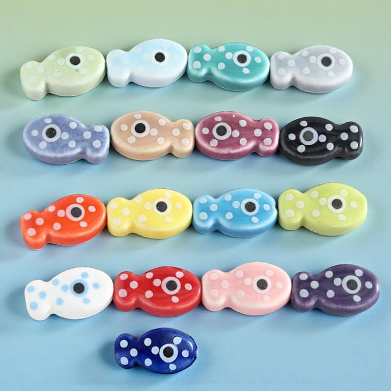 Polka Dot Ceramic Fish Beads | Playful Jewelry Making.