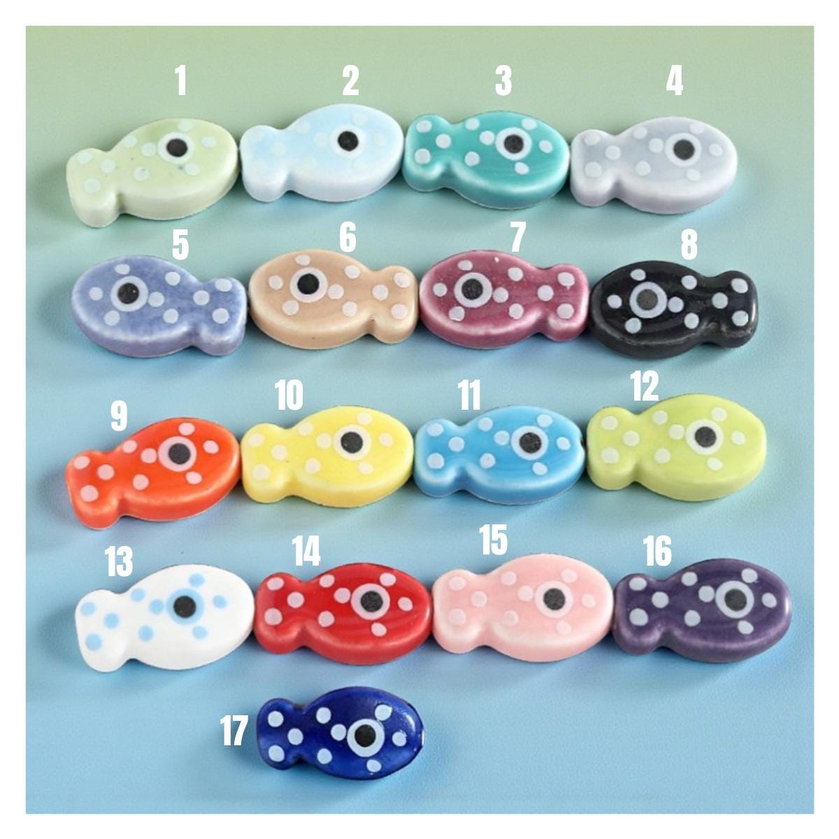 Polka Dot Ceramic Fish Beads | Playful Jewelry Making.