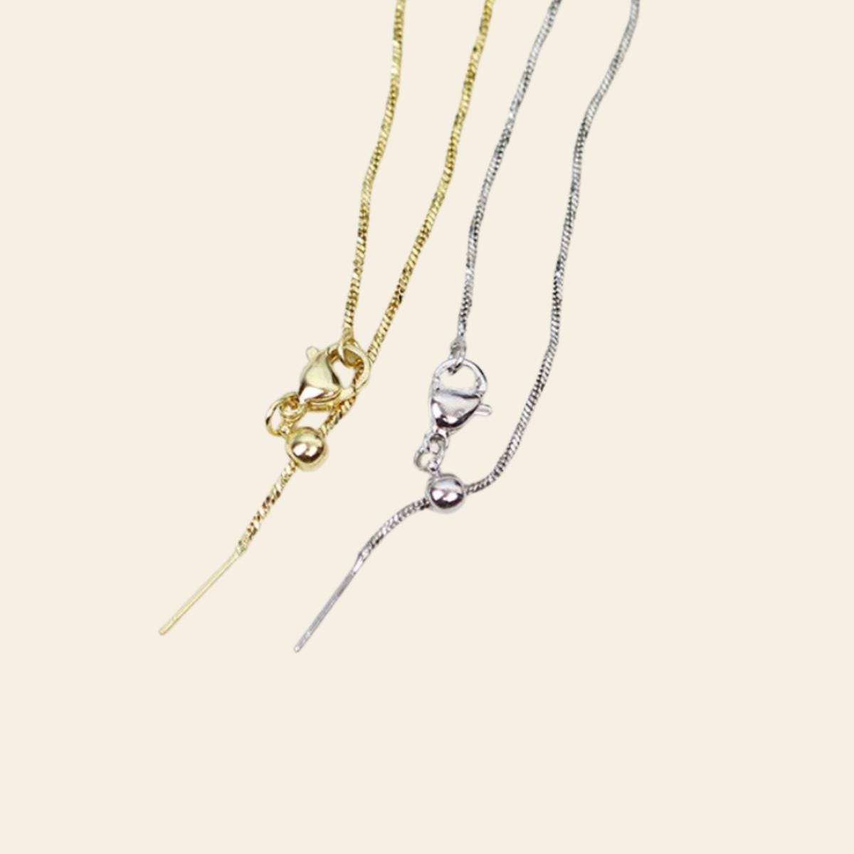 18 Inch Gold & Silver Box Chain Necklace, Lobster Clasp with Ball End