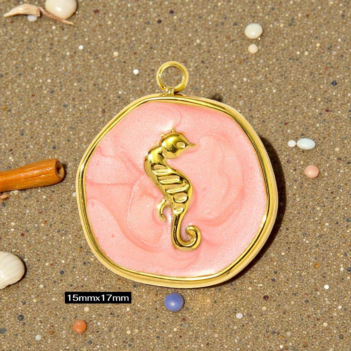Gold Plated Beach Charms   Enamel Pendants for Necklaces & Bracelets / Ocean Jewelry