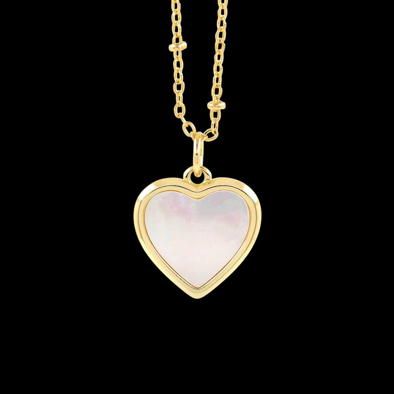 Gold Plated Mother of Pearl Heart Charm | DIY Jewelry