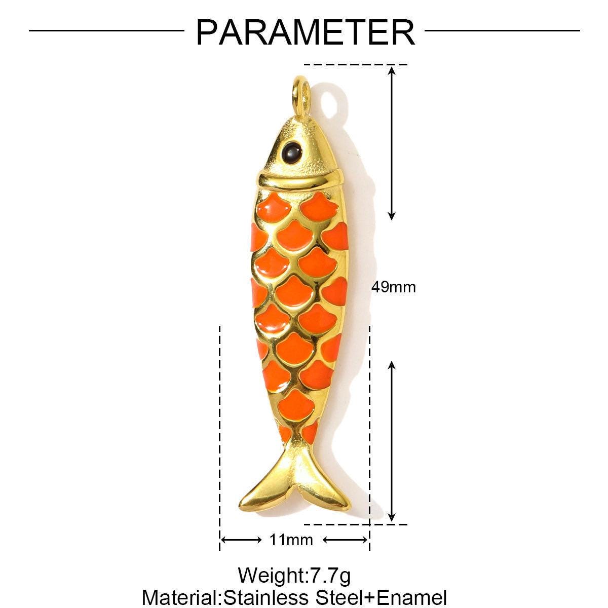 Gold Plated Ocean Charms  Fish, Shell & Shark CZ Enamel Pendants for Bracelets, Necklaces , Keychains