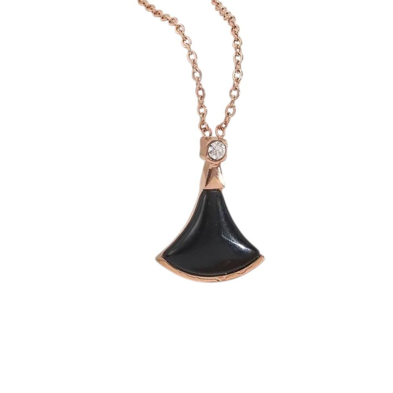 Rose Gold Fan Charm Necklace