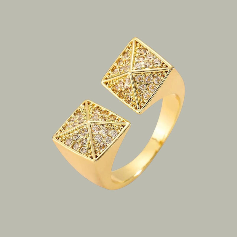 Open Ring, Adjustable Ring for Women, 18K Gold Plated