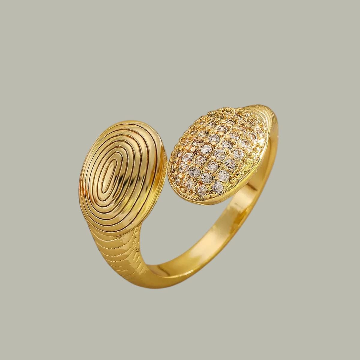 Open Ring, Adjustable Ring for Women, 18K Gold Plated