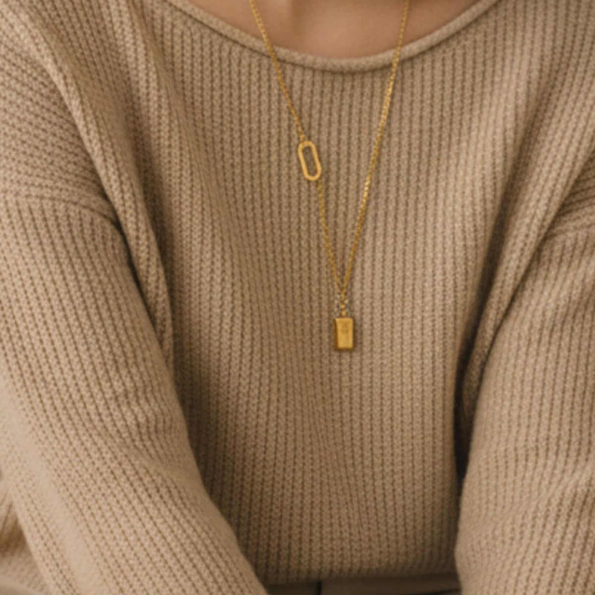 18K Gold Plated Bar Necklace
