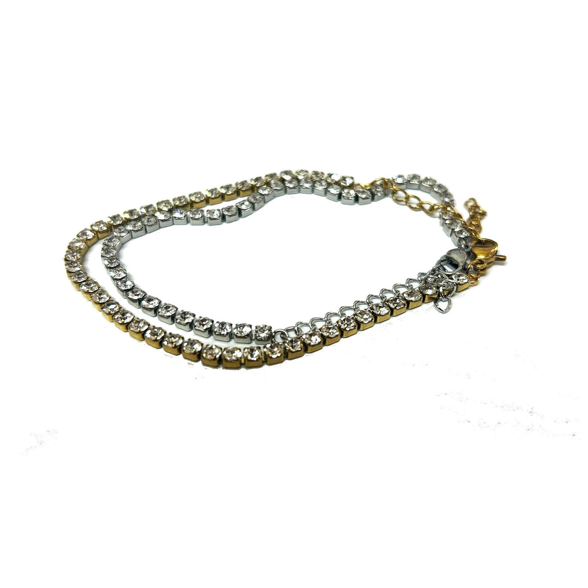 Gold or Silver CZ Tennis Bracelet  Dainty Crystal Link Bracelet  Minimalist Stackable Jewelry