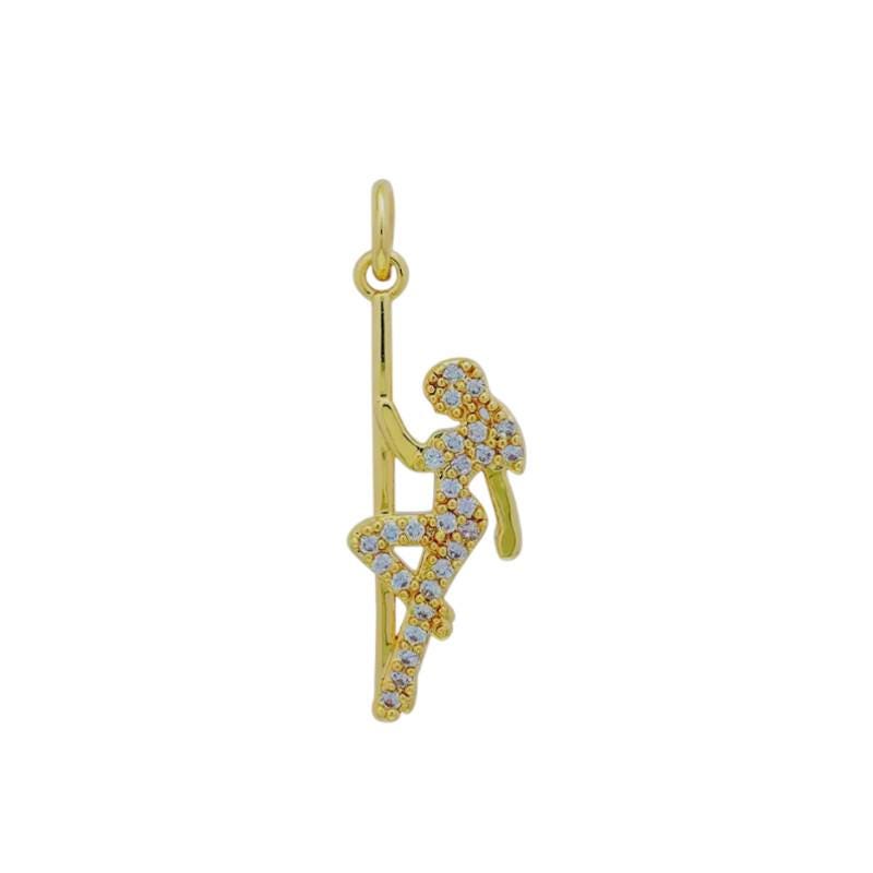 CZ Pole Dancer Charm,  Finger Charm,