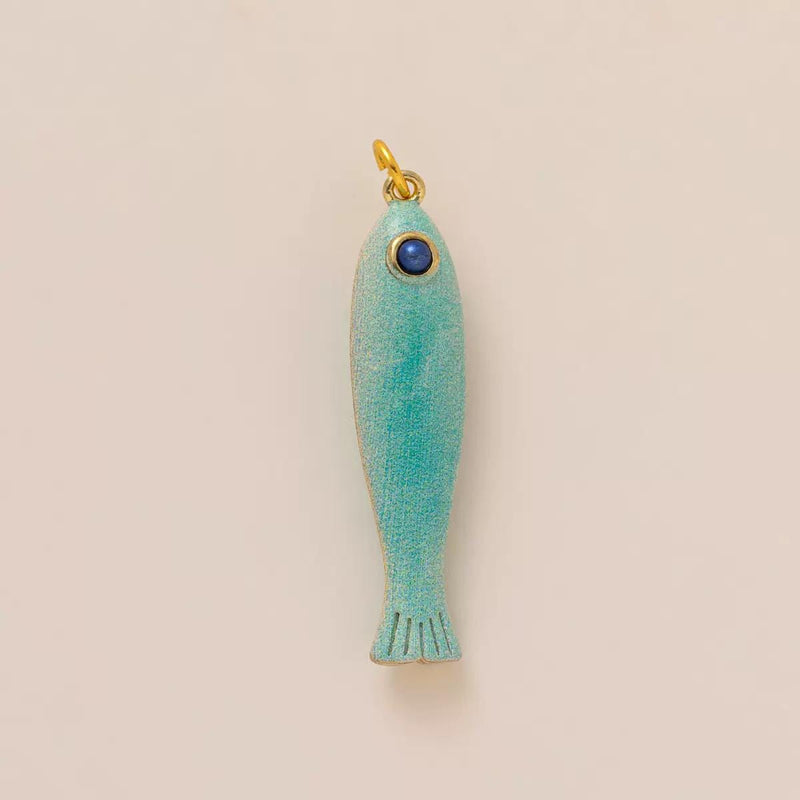Gold Plated Charm Collection, Heart, Fish, Evil Eye - Zodiac Charms, Enamel - Stone Pendants