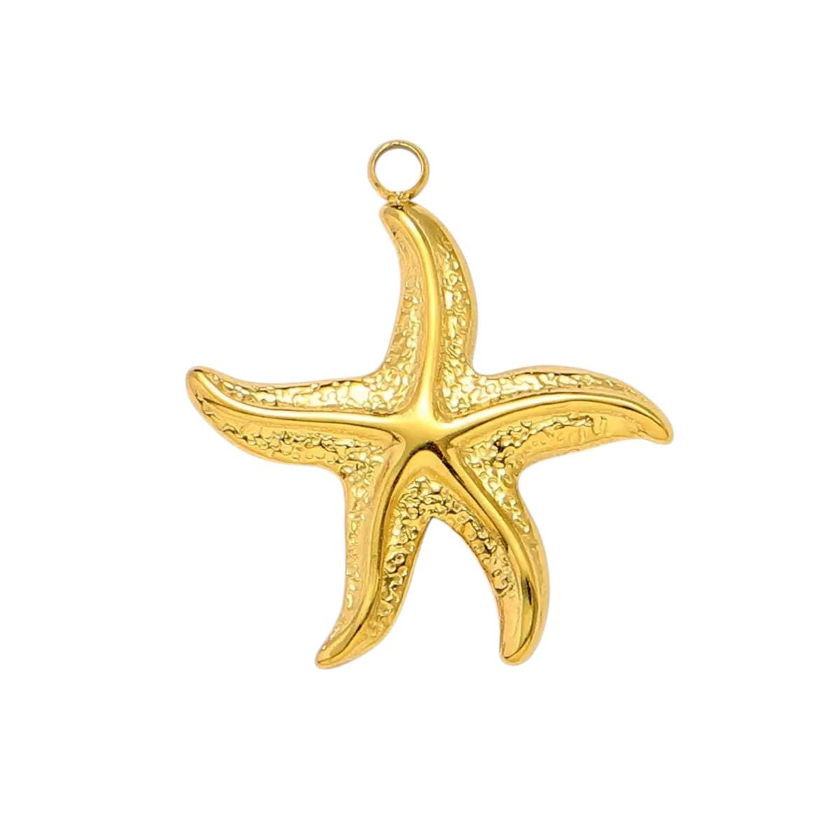 Gold Stainless Steel Starfish Charms  22mm to 42mm