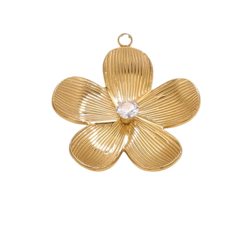 Gold Plated Flower Charms with Pearl or CZ Center