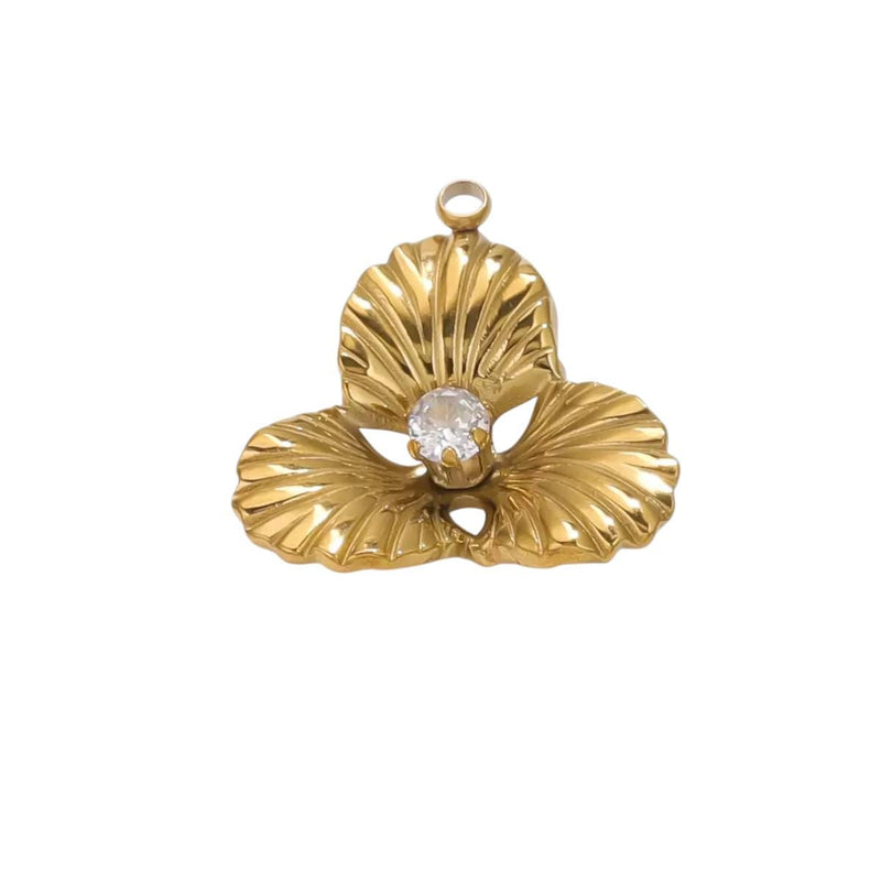 Gold Plated Flower Charms with Pearl or CZ Center