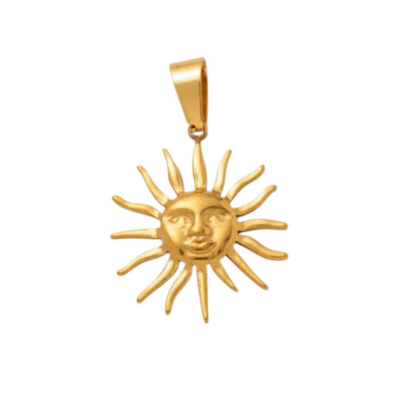 Gold Plated Celestial & Heart Charms, Sun Moon Star Pendant Collection, Stainless Steel -CZ-Opal