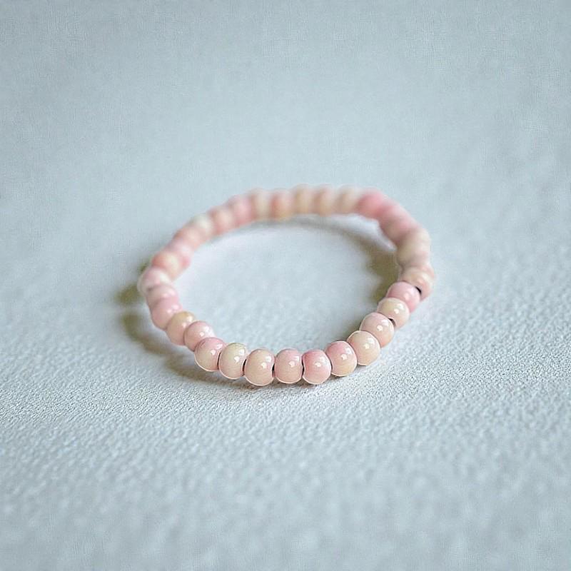Ceramic Beaded Stretch Bracelets, Pastel & Earth Tone Handmade Bracelets, Stackable Boho Minimal Jewelry