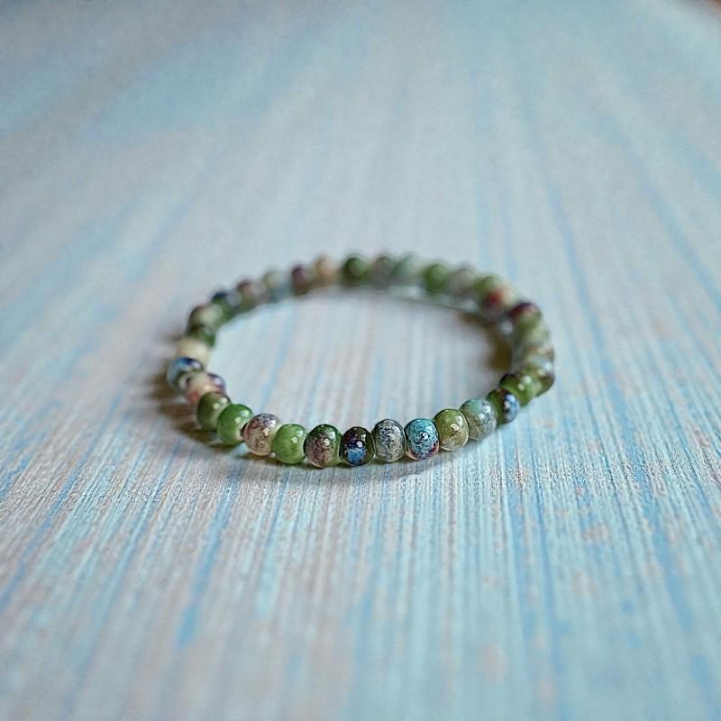 Ceramic Beaded Stretch Bracelets, Pastel & Earth Tone Handmade Bracelets, Stackable Boho Minimal Jewelry