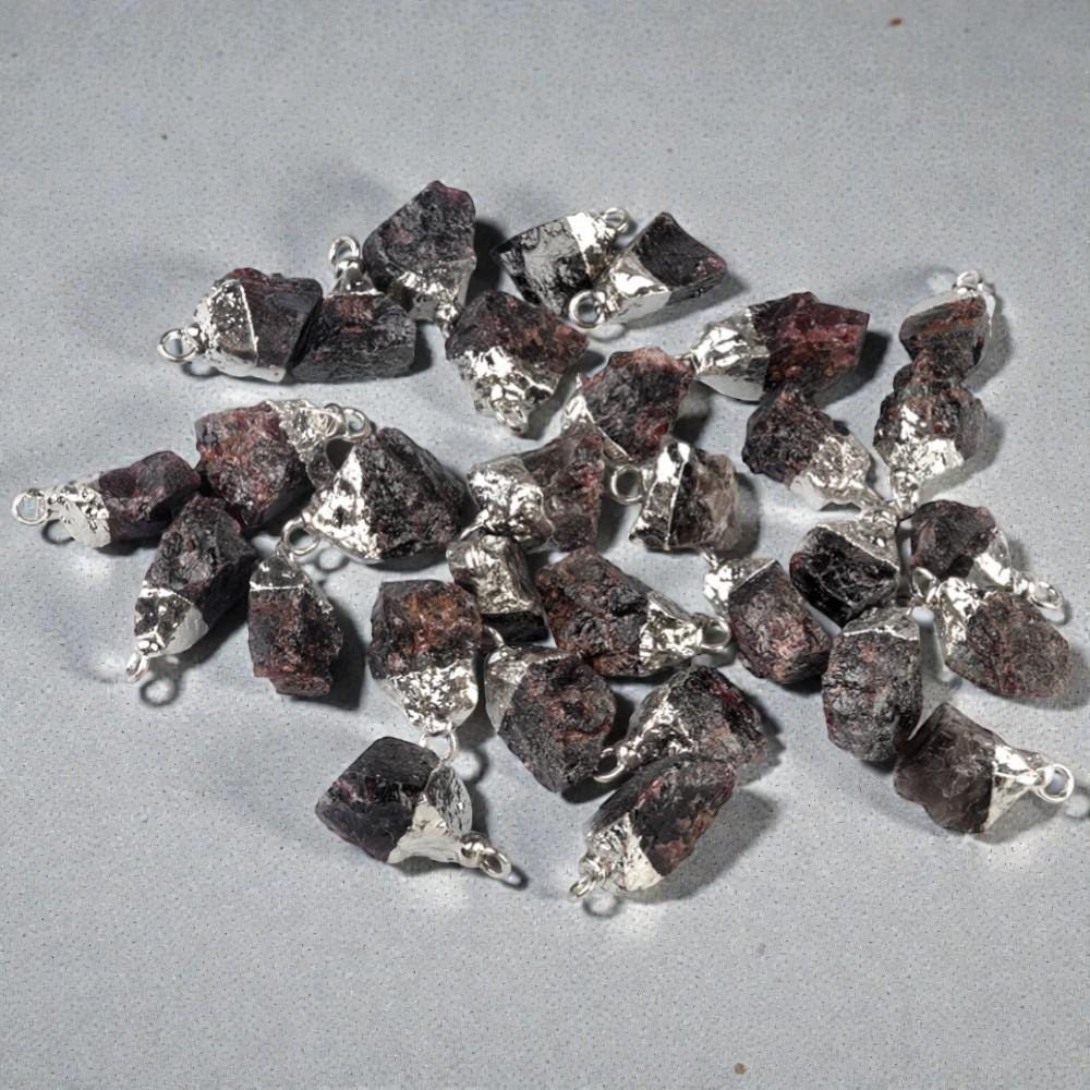 Raw Crystal Stone Pendants, Natural Gemstone Rough Point Charms, Healing Crystal