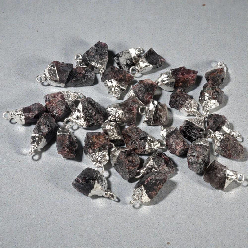 Raw Crystal Stone Pendants, Natural Gemstone Rough Point Charms, Healing Crystal