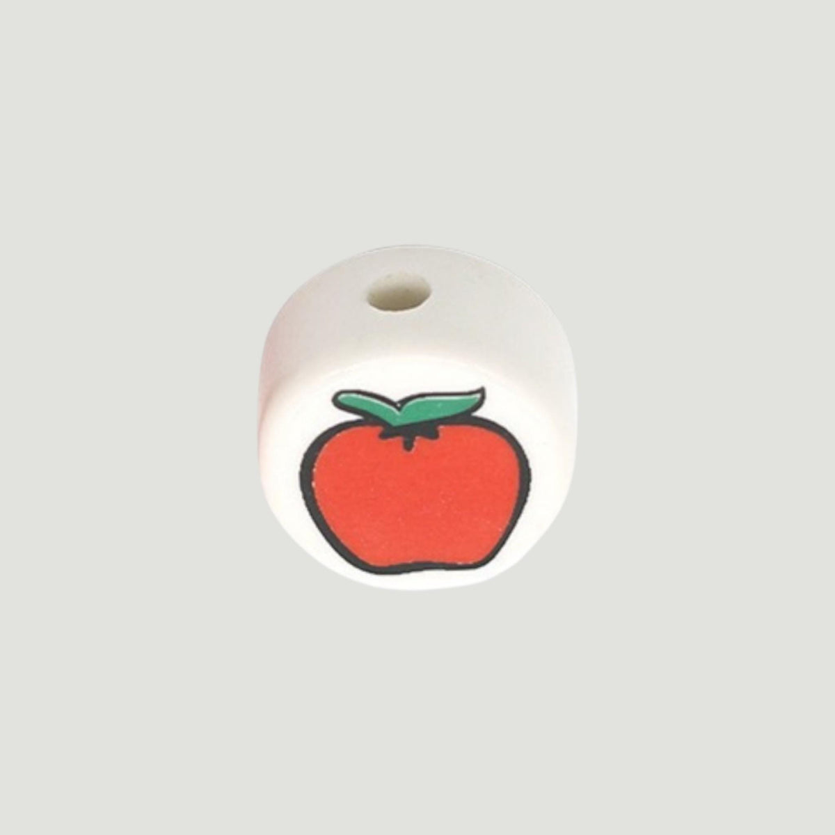 Red Apple Acrylic Beads, Fruit Spacer Beads for Jewelry Making.