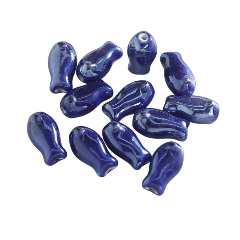 Glazed Ceramic Fish Beads, Colorful Jewelry Making Supplies.