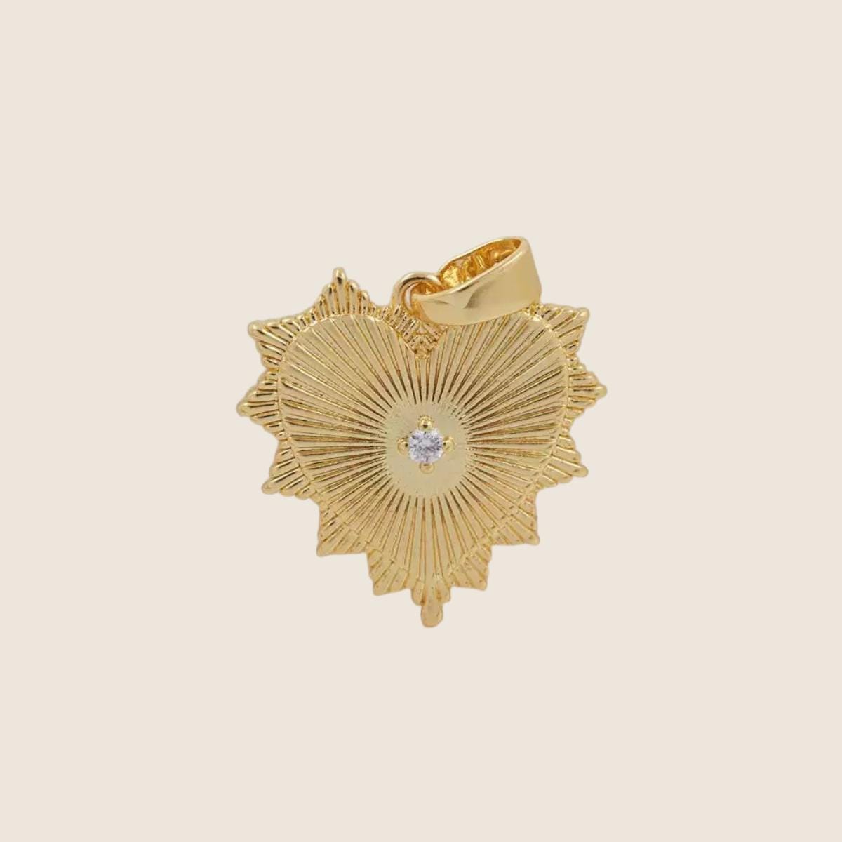 Gold Plated Heart & Star Pendant Charm