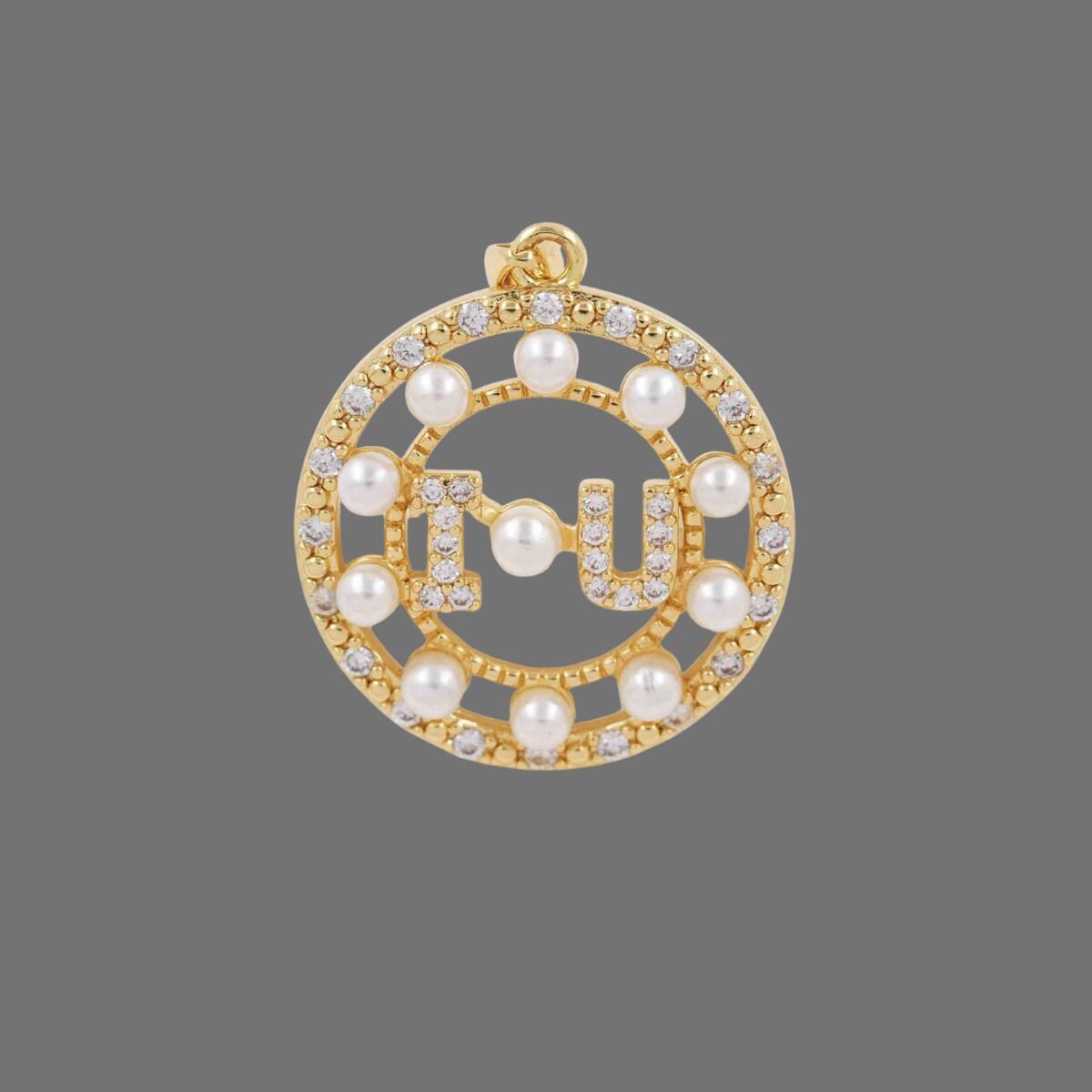 Gold Plated Heart Pearl Charm | CZ Crystal Love Pendant