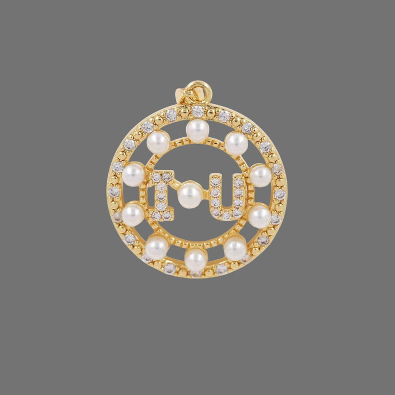 Gold Plated Heart Pearl Charm | CZ Crystal Love Pendant