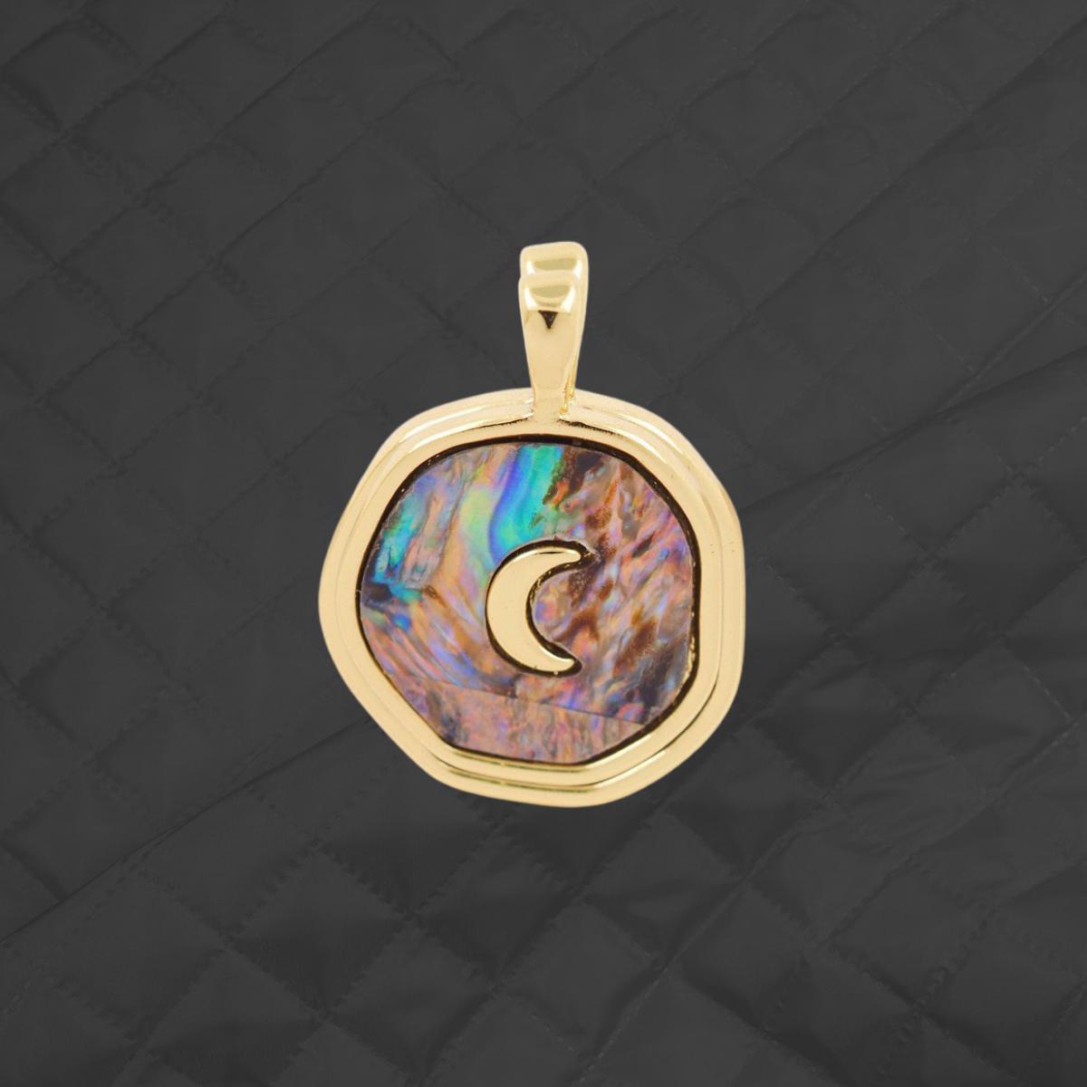 Gold Plated Shell Pendant | Mother of Pearl, Abalone Charm