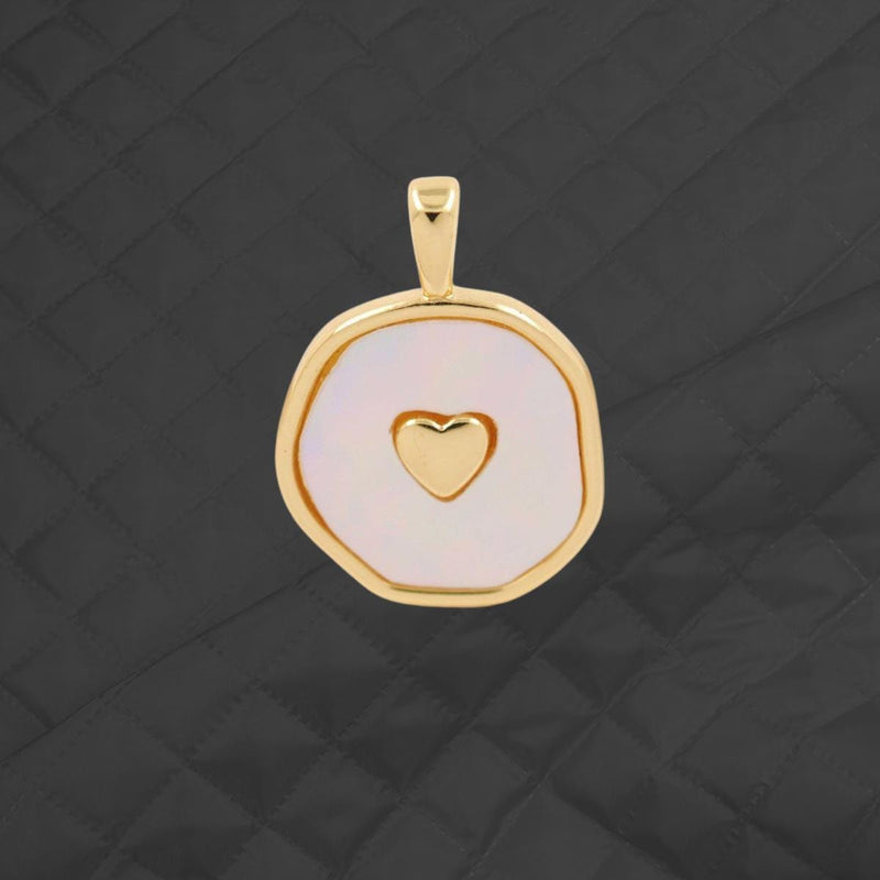 Gold Plated Shell Pendant | Mother of Pearl, Abalone Charm