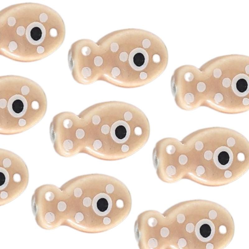 Polka Dot Ceramic Fish Beads | Playful Jewelry Making.