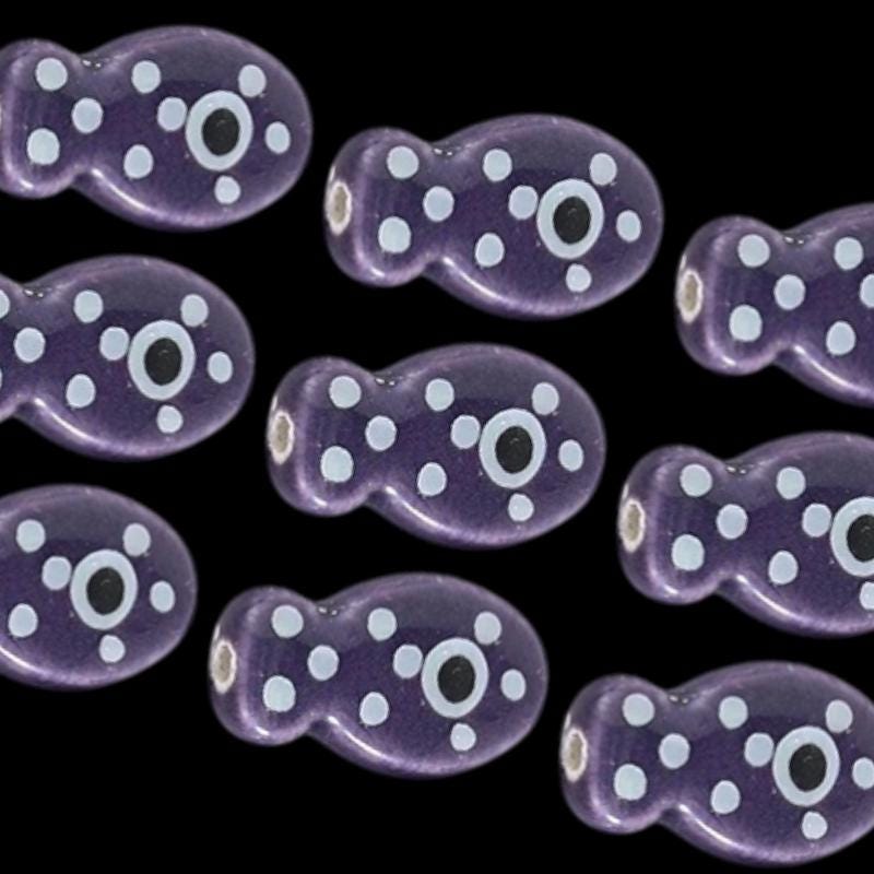 Polka Dot Ceramic Fish Beads | Playful Jewelry Making.