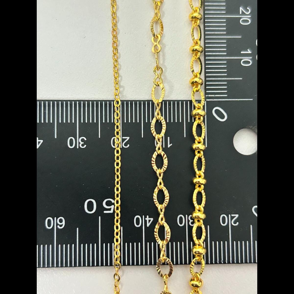 14 karat Gold Plated Chain Satelillte , Cable , Belcher - Chain by the Yard