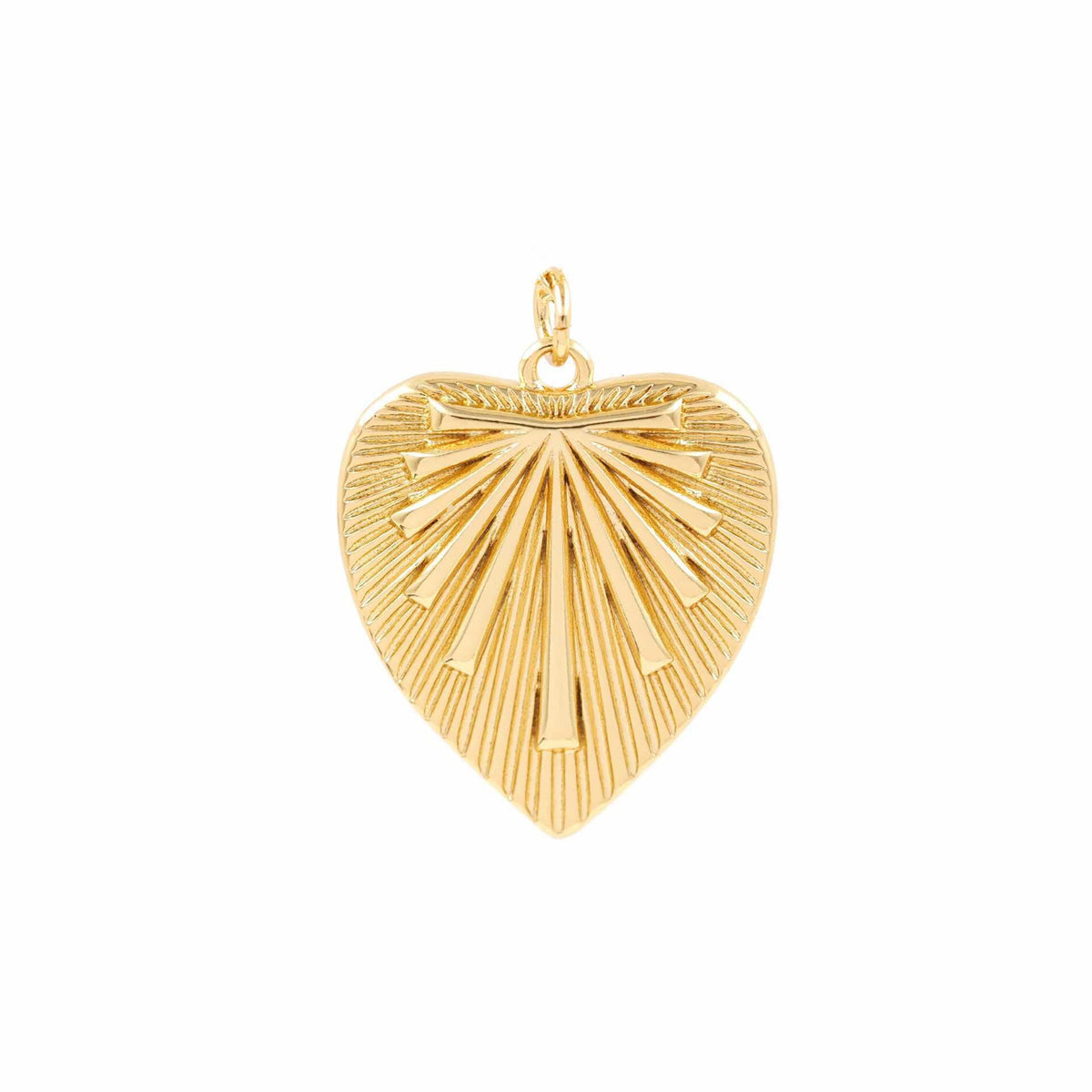 Gold Plated Heart Pendant: Starburst CZ Crystal Accent