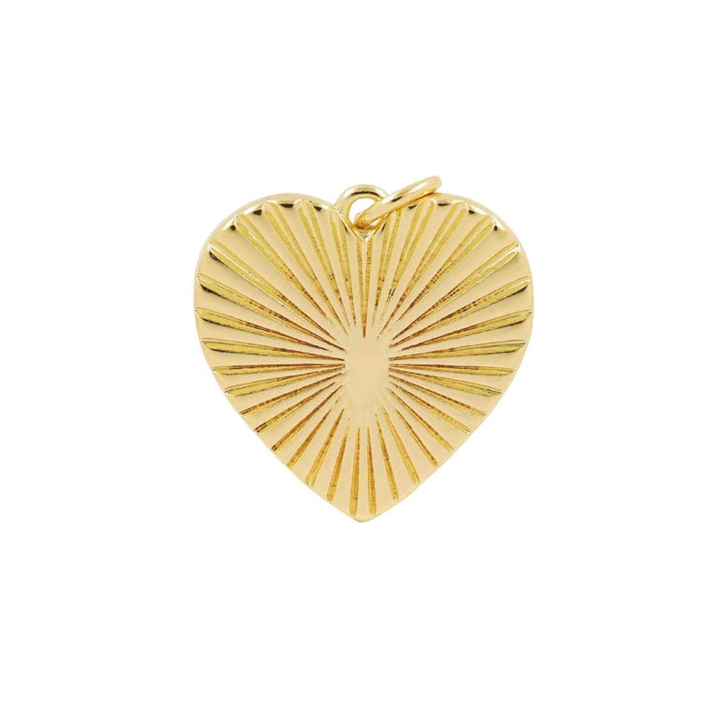 Gold Plated Heart Pendant: Starburst CZ Crystal Accent