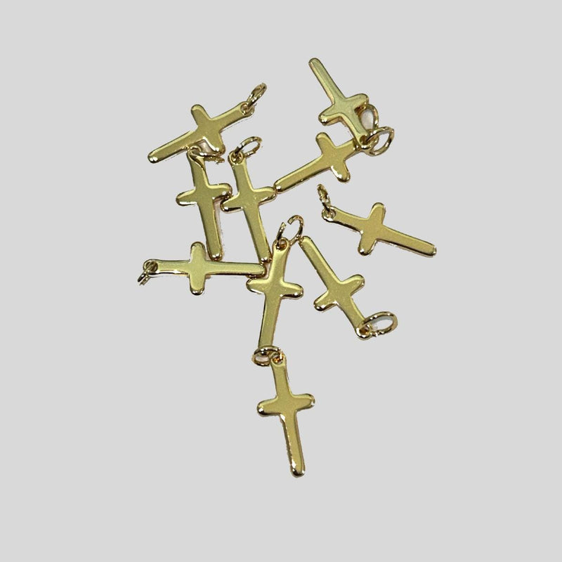 Gold Cross Charm Pendant
