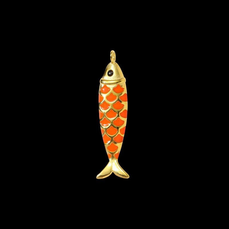 Gold Plated Ocean Charms  Fish, Shell & Shark CZ Enamel Pendants for Bracelets, Necklaces , Keychains