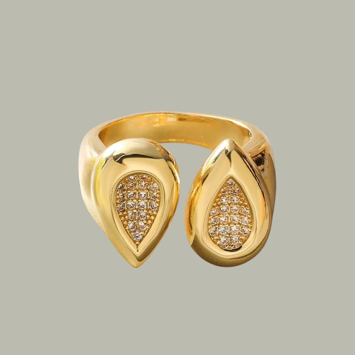Open Ring, Adjustable Ring for Women, 18K Gold Plated