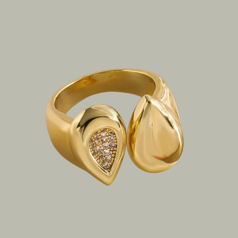 Open Ring, Adjustable Ring for Women, 18K Gold Plated