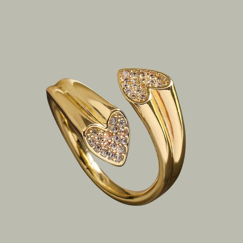 Open Ring, Adjustable Ring for Women, 18K Gold Plated