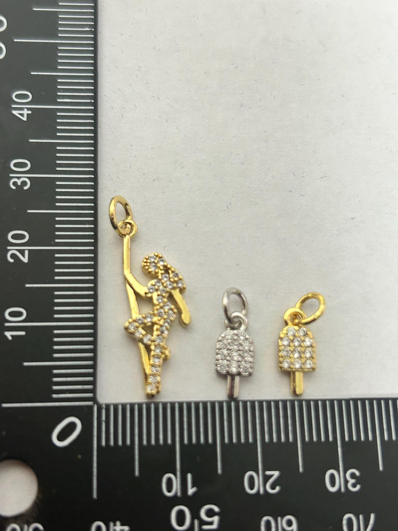 CZ Pole Dancer Charm,  Finger Charm,