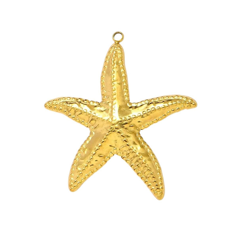 Gold Stainless Steel Starfish Charms  22mm to 42mm