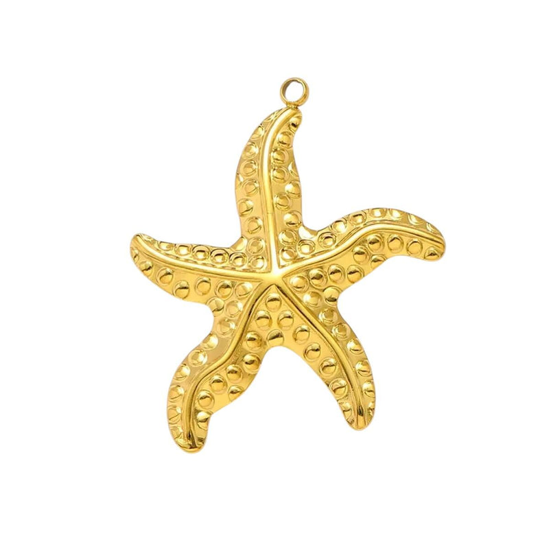 Gold Stainless Steel Starfish Charms  22mm to 42mm