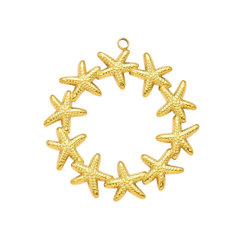 Gold Stainless Steel Starfish Charms  22mm to 42mm