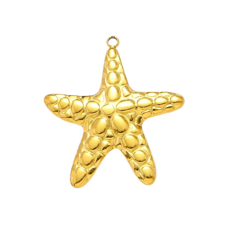 Gold Stainless Steel Starfish Charms  22mm to 42mm