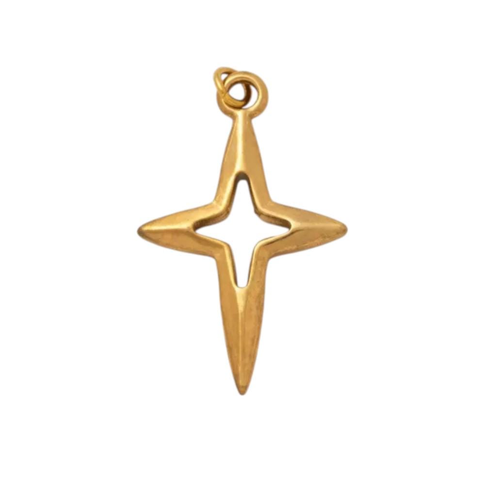 Gold Plated Celestial & Heart Charms, Sun Moon Star Pendant Collection, Stainless Steel -CZ-Opal