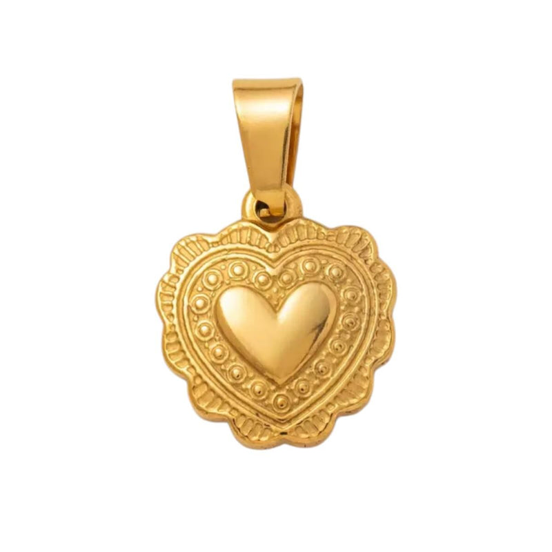 Gold Plated Celestial & Heart Charms, Sun Moon Star Pendant Collection, Stainless Steel -CZ-Opal