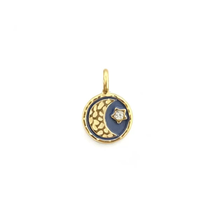 Gold Plated Symbol & Lucky Charms, Sun Moon Eye Camera Ballet Pendant Set