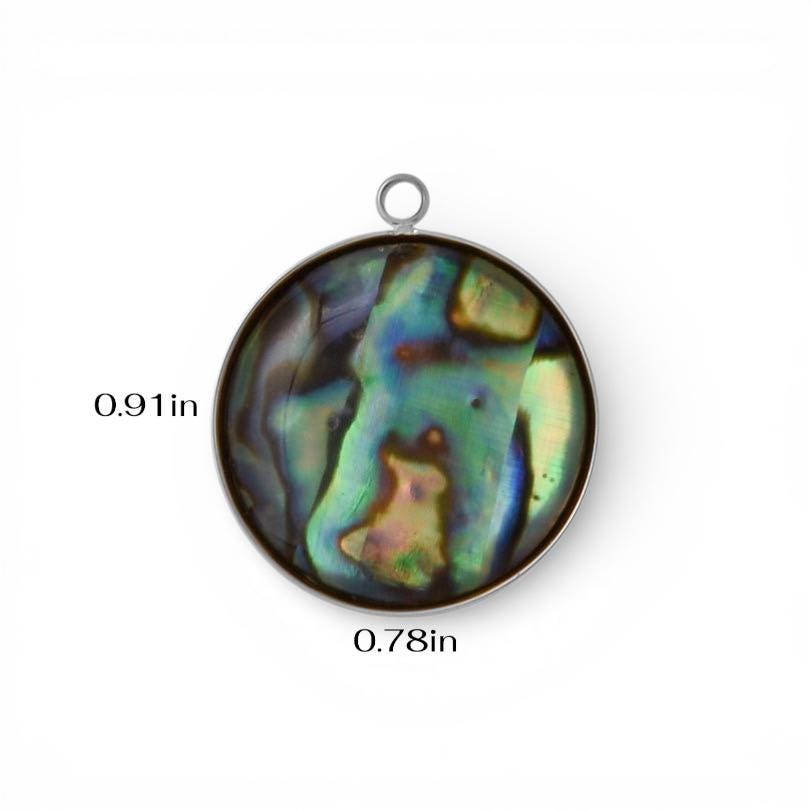 Abalone Shell Pendant Charm Collection, Gold or Silver Trim
