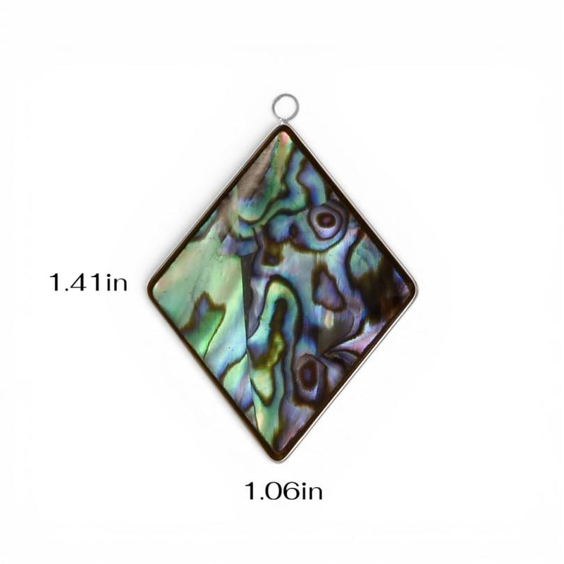 Abalone Shell Pendant Charm Collection, Gold or Silver Trim